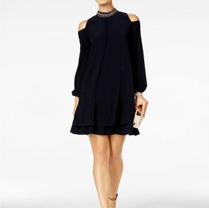 Xscape Embelished Cold Shoulder Party Dress